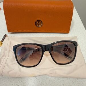 Tory Burch Black Sunglasses with Orange Case